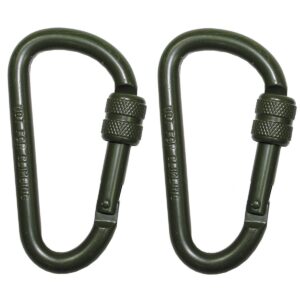 MFH Karabiner 8 mm x 8 cm 2er Pack oliv