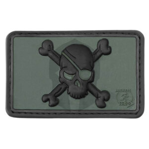 JTG Pirate Skull Rubber Patch forest green