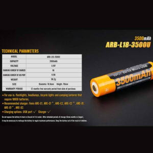 Fenix ARB-L18-3500U Li-Ion Akku 3.500mAh mit USB