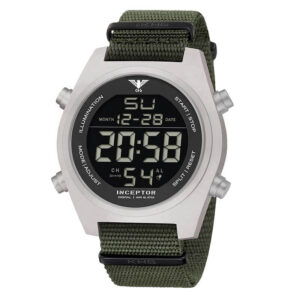 KHS Uhr Inceptor Steel Digital mit Natoband oliv