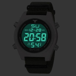 KHS Uhr Inceptor Steel Digital mit Natoband oliv