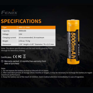 Fenix ARB-L21-5000 21700 Li-Ion Akku 5.000mAh