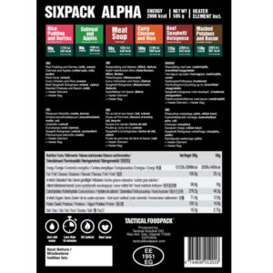 Tactical Foodpack Tactical Six Pack Alpha