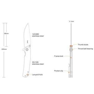 Ruike Einhandmesser P801-SF blue-silver