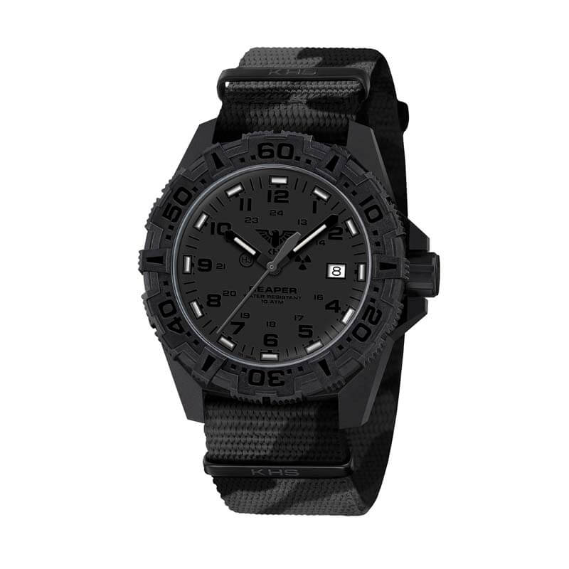 KHS Uhr Reaper MKII XTAC mit Natoband schwarz camouflage KHS Uhr Reaper MKII XTAC mit Natoband schwarz camouflage